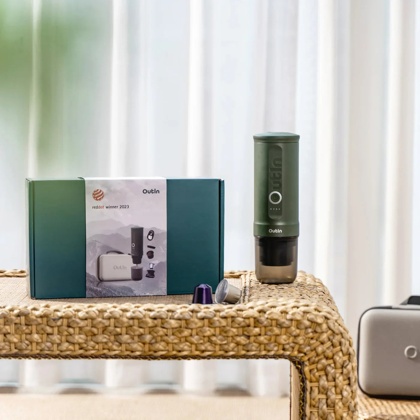 Aparat Espressor Outin Travel Set – Forest Green