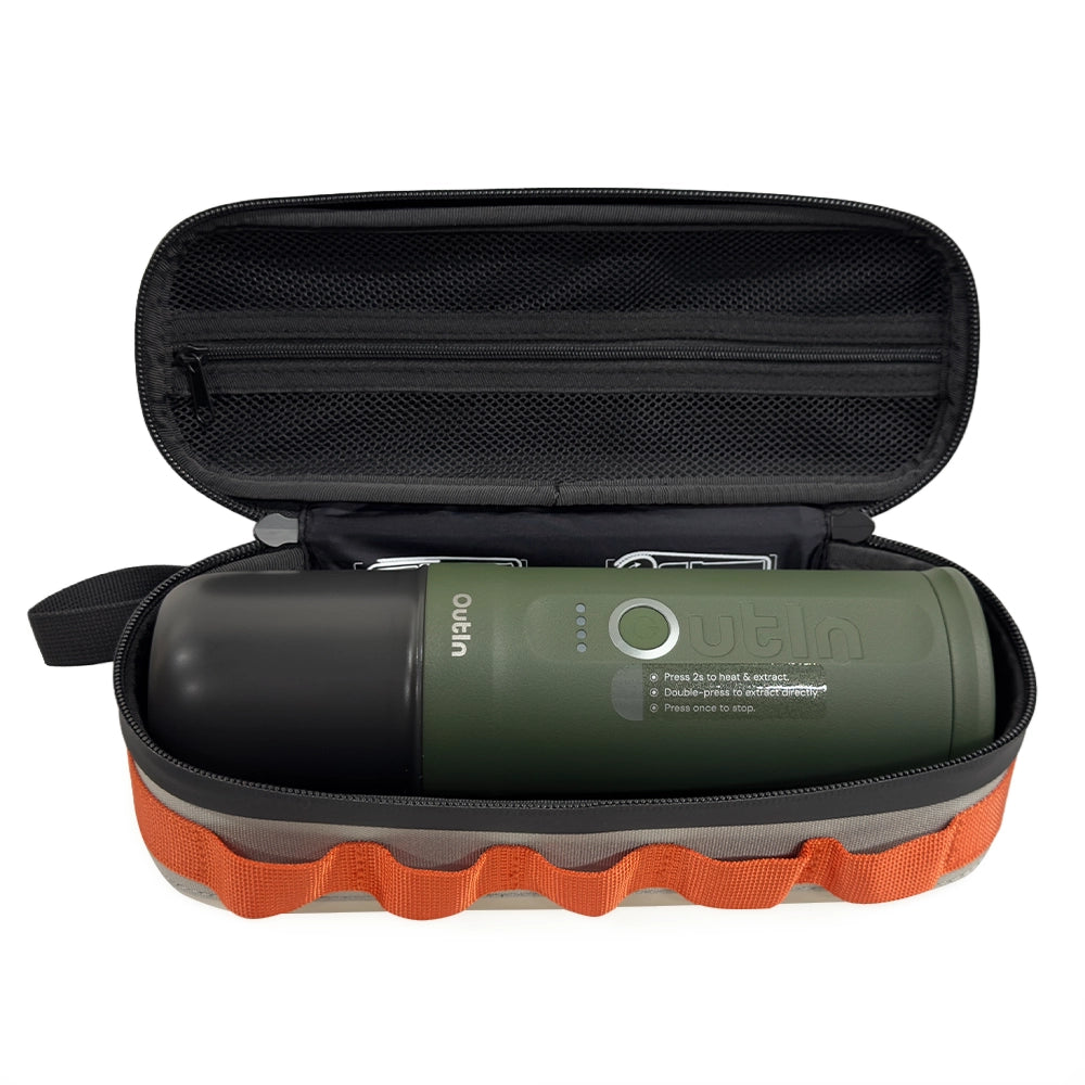 Travel set - Outin Nano Forest Green cu Geantă de Transport EVA Maple Brown
