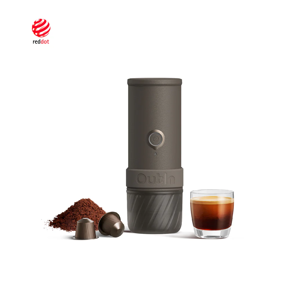 Travel set - Outin Mino Space Grey cu Geantă de Transport EVA Maple Brown