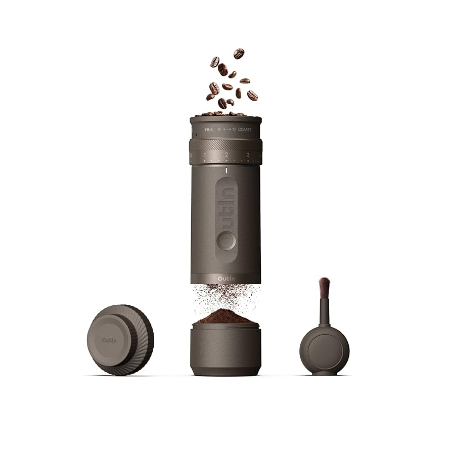 Outin Fino - râșniță de cafea portabilă Tundra Brown Outin